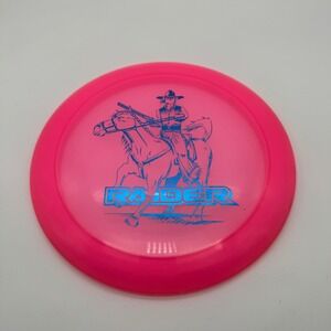 Dynamic Discs Fuzion Raider Pink Distance Driver Blue Cowboy Stamp 13 5 -0.5 3